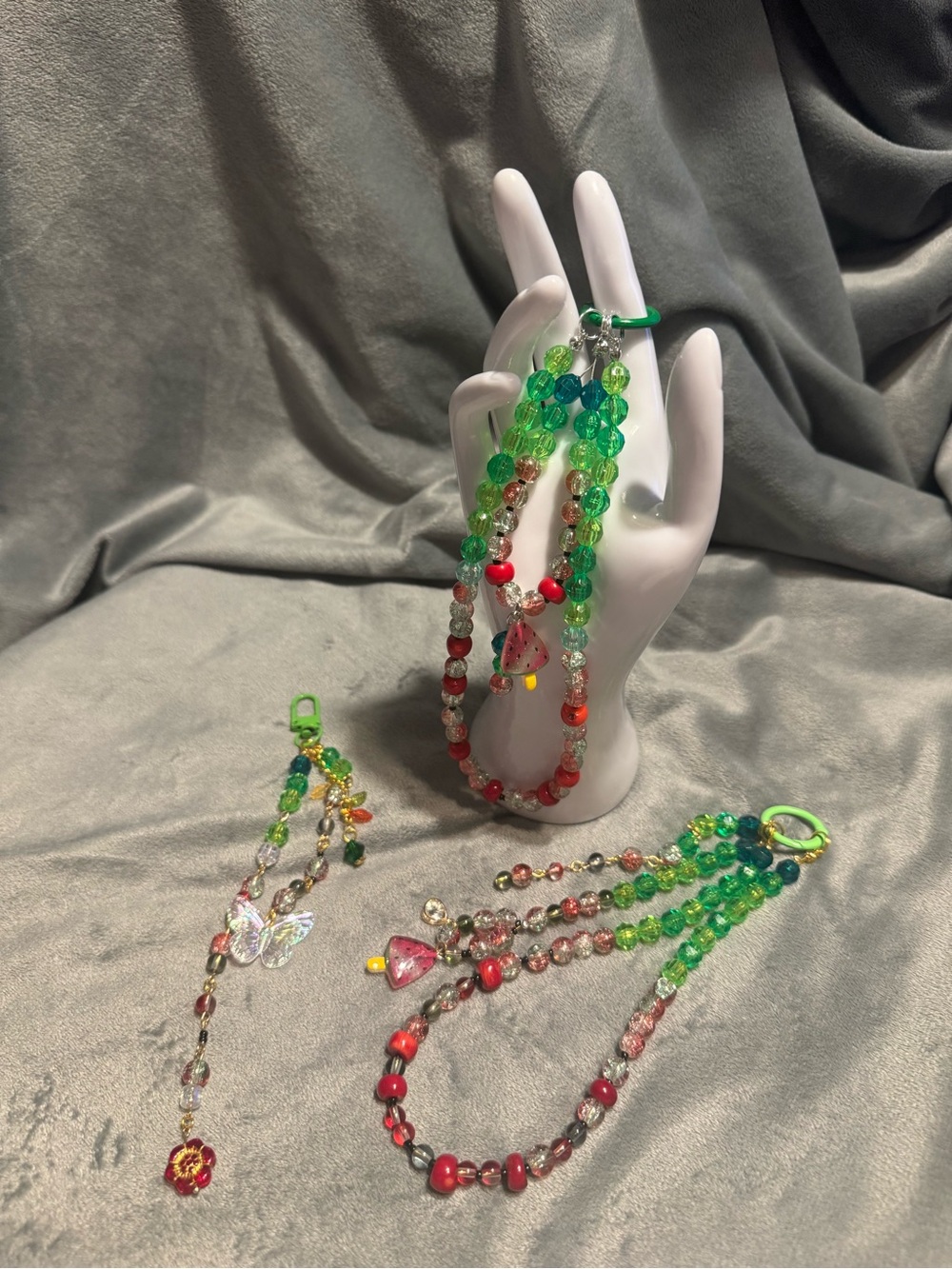 Handmade Green & Multicolor Beaded Women’s Necklace - No Brand
